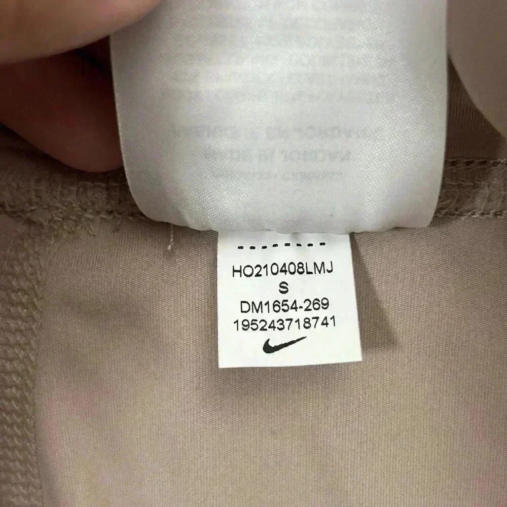 Nike Leggings Women's Small Yoga Velour Trim 7/8 High Rise Pink Mauve Athleisure - Picture 9 of 12